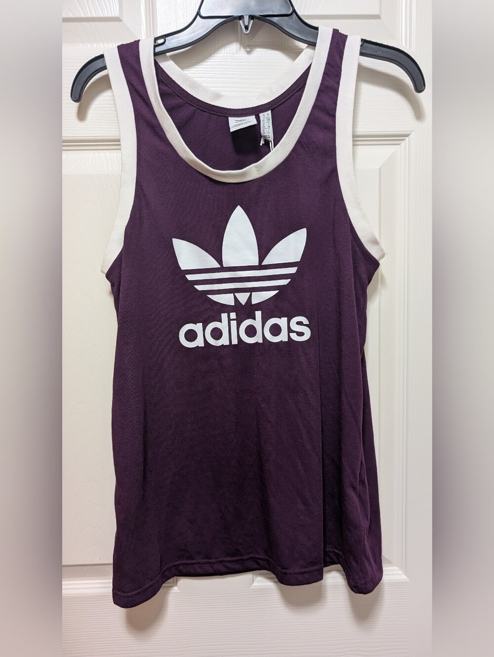 NWT Adidas tank Jersey Logo Purple White Size Small S